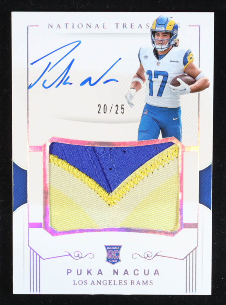 Puka Nacua 2023 Panini National Treasures Crossover Rookie Patch Autographs Holo Silver #23 RC #20/25