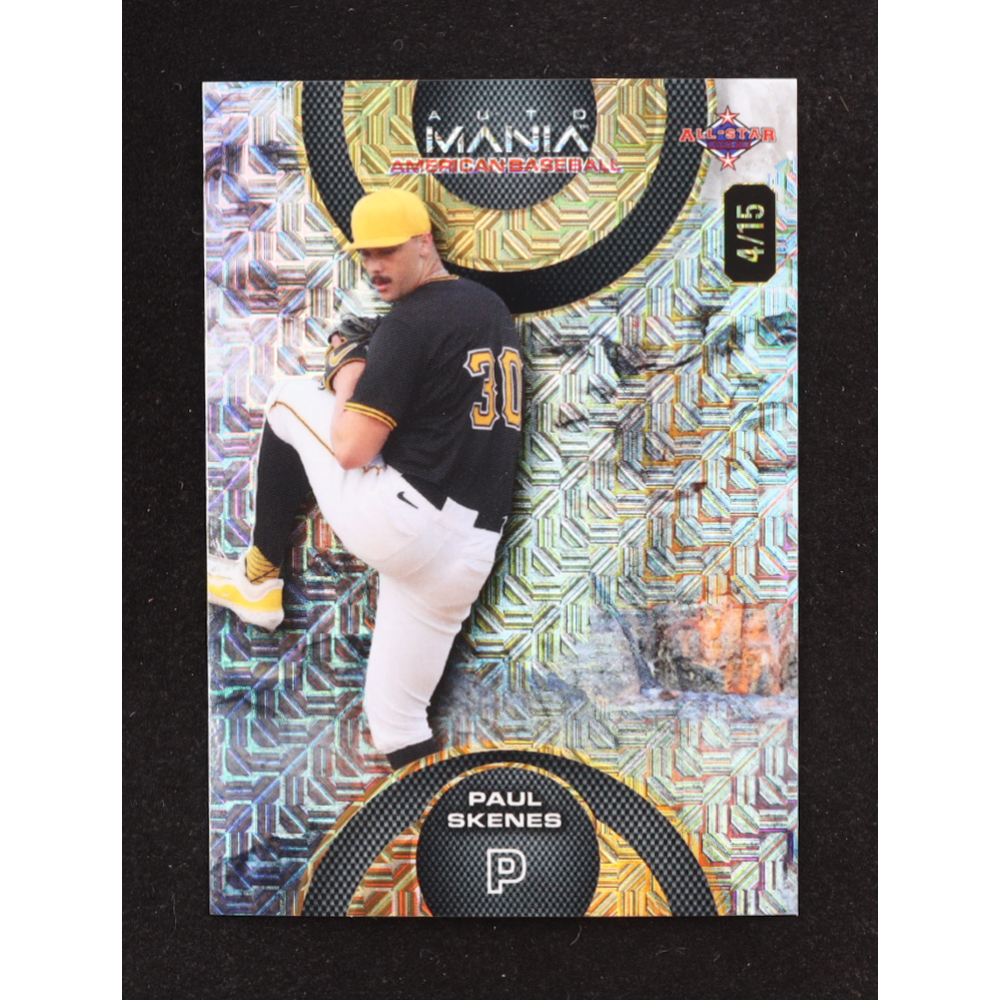 Paul Skenes 2024 Wild Card Auto Mania Circle Mount Rushmore Silver Mojo #AMAC-PS RC #4/15 at PristineAuction.com