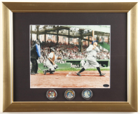 Babe Ruth Yankees Custom Framed Photo Display with (3) Colorized Merrick Mint Statehood Quarters at PristineAuction.com