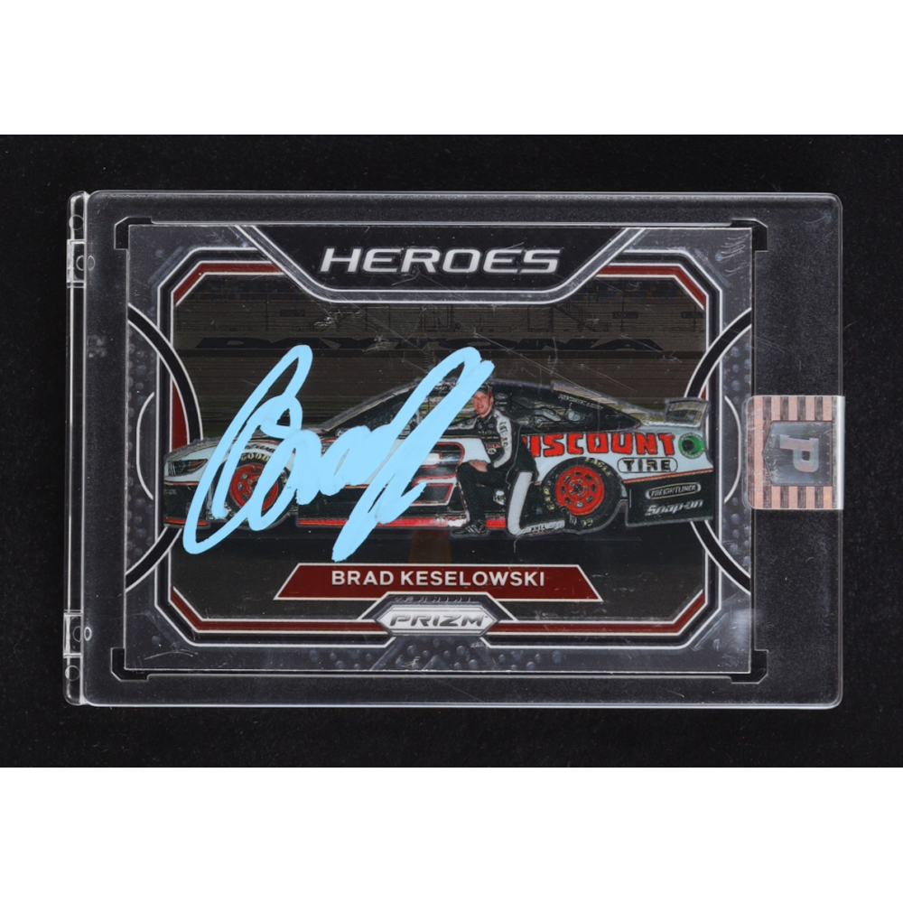 Brad Keselowski Signed 2021 Panini Prizm Heroes #2 (PA) at PristineAuction.com