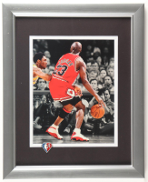 "Michael Jordan vs Kobe Bryant" Custom Framed Art Print Display with NBA 75 Best All Time Players Pin at PristineAuction.com