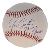 Joe Carter Signed OML Baseball Inscribed "93 W.S. Champs" (JSA) at PristineAuction.com