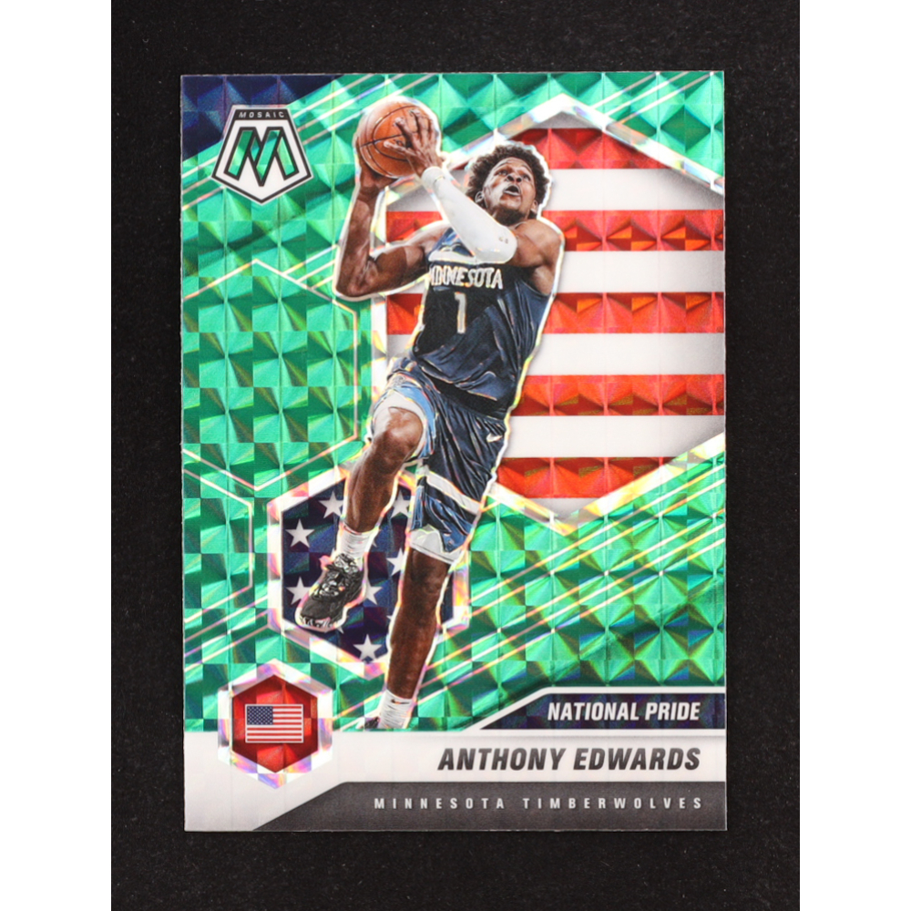Anthony Edwards 2020-21 Panini Mosaic Mosaic Green #252 NP RC at PristineAuction.com