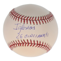 Raisel Iglesias Signed OML Baseball Inscribed "Cincinnati" (JSA) at PristineAuction.com