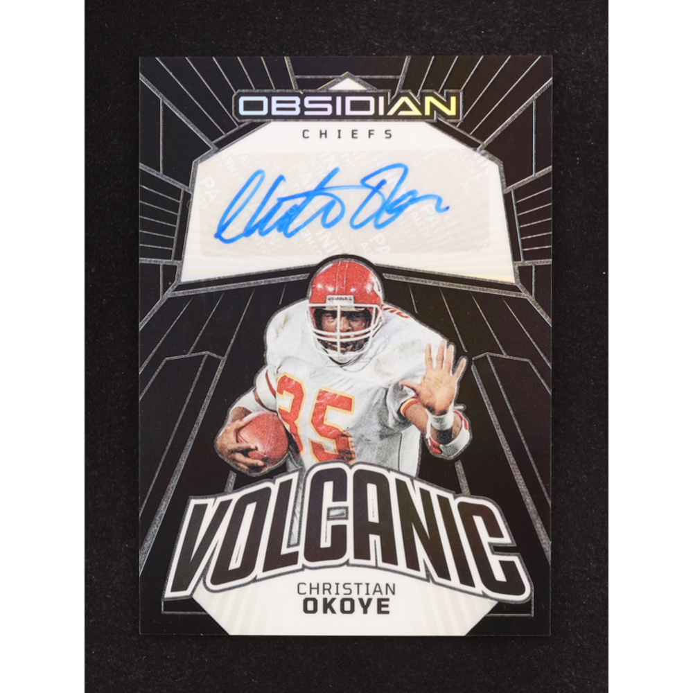 Christian Okoye 2023 Panini Obsidian Volcanic Signatures #18 #005/199 at PristineAuction.com