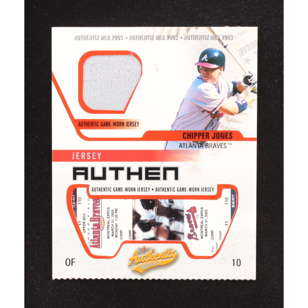 Chipper Jones 2003 Fleer Authentix Jersey AuthenTIX #JACJ at PristineAuction.com