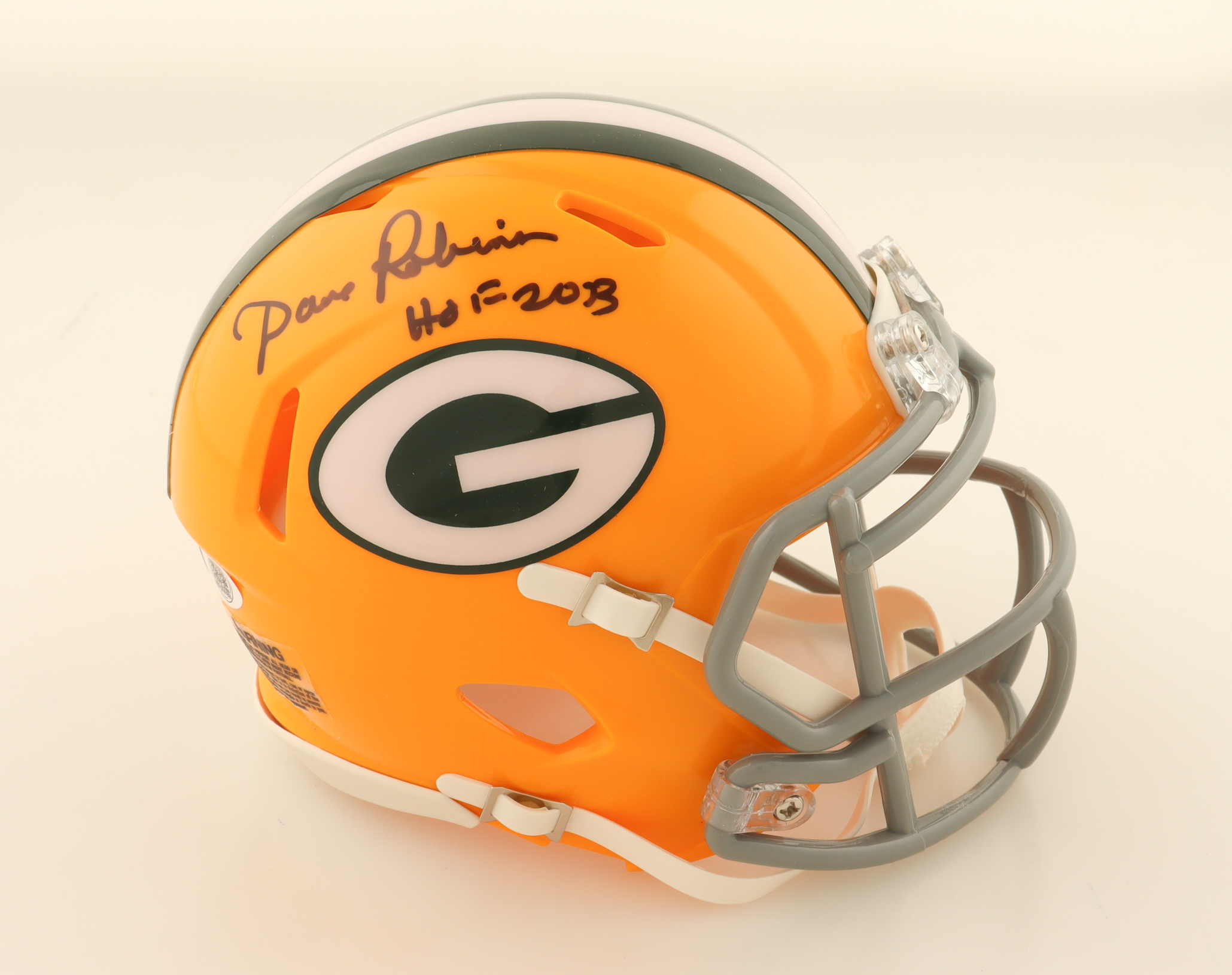 Dave Robinson Signed Packers Speed Mini Helmet Inscribed "HOF 2013" (JSA) at PristineAuction.com Dave Robinson Signed Packers Speed Mini Helmet Inscribed "HOF 2013" (JSA) at PristineAuction.com
