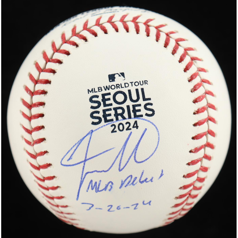 Jackson Merrill Signed OML 2024 Seoul Series Logo Baseball Inscribed "MLB Debut 7-20-24" (Beckett) at PristineAuction.com