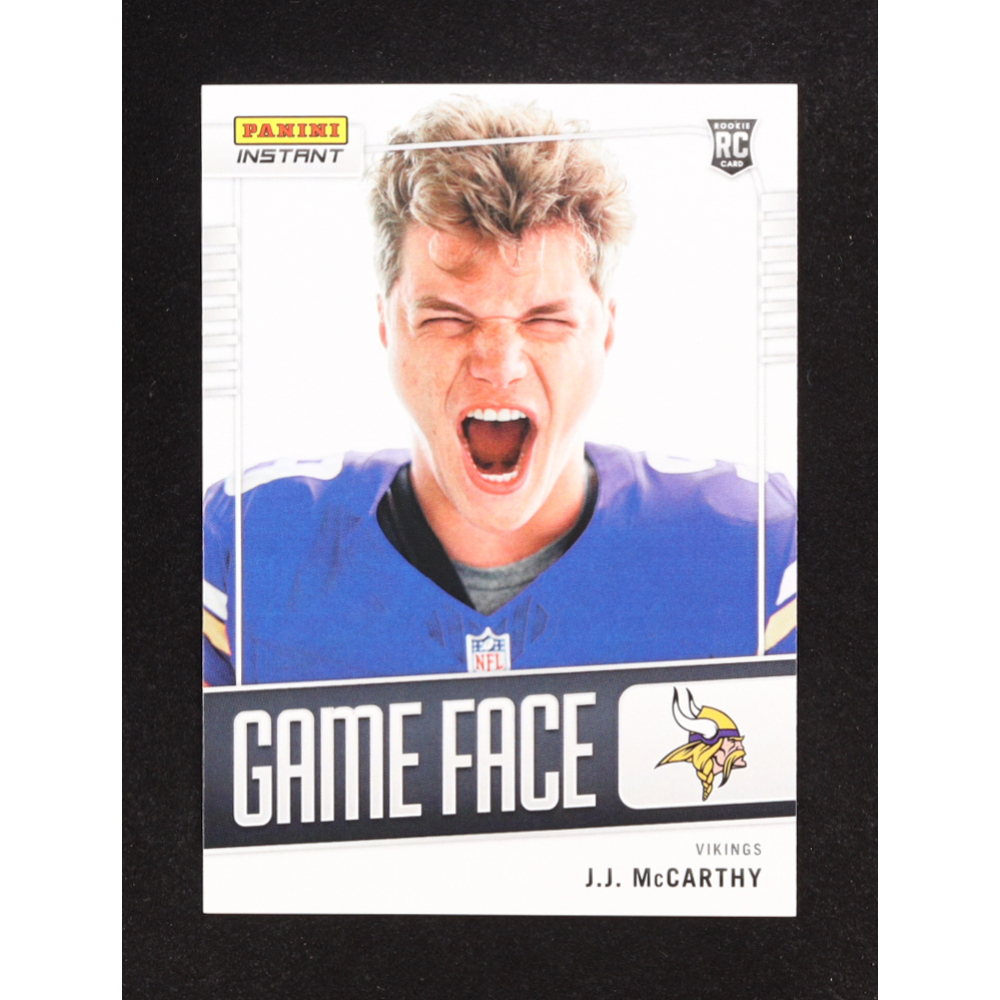 J.J. McCarthy 2024 Panini Instant Game Face #GF8 RC at PristineAuction.com