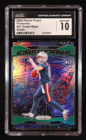 Drake Maye 2024 Panini Prizm Fireworks Prizms Green #22 RC (CGC 10) at PristineAuction.com