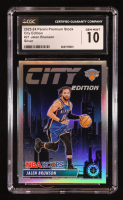 Jalen Brunson 2023-24 Hoops Premium Stock City Edition Silver Prizm #21 (CGC 10) at PristineAuction.com