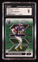 Justin Jefferson 2024 Elite The Elite Green #15 (CGC 9) at PristineAuction.com