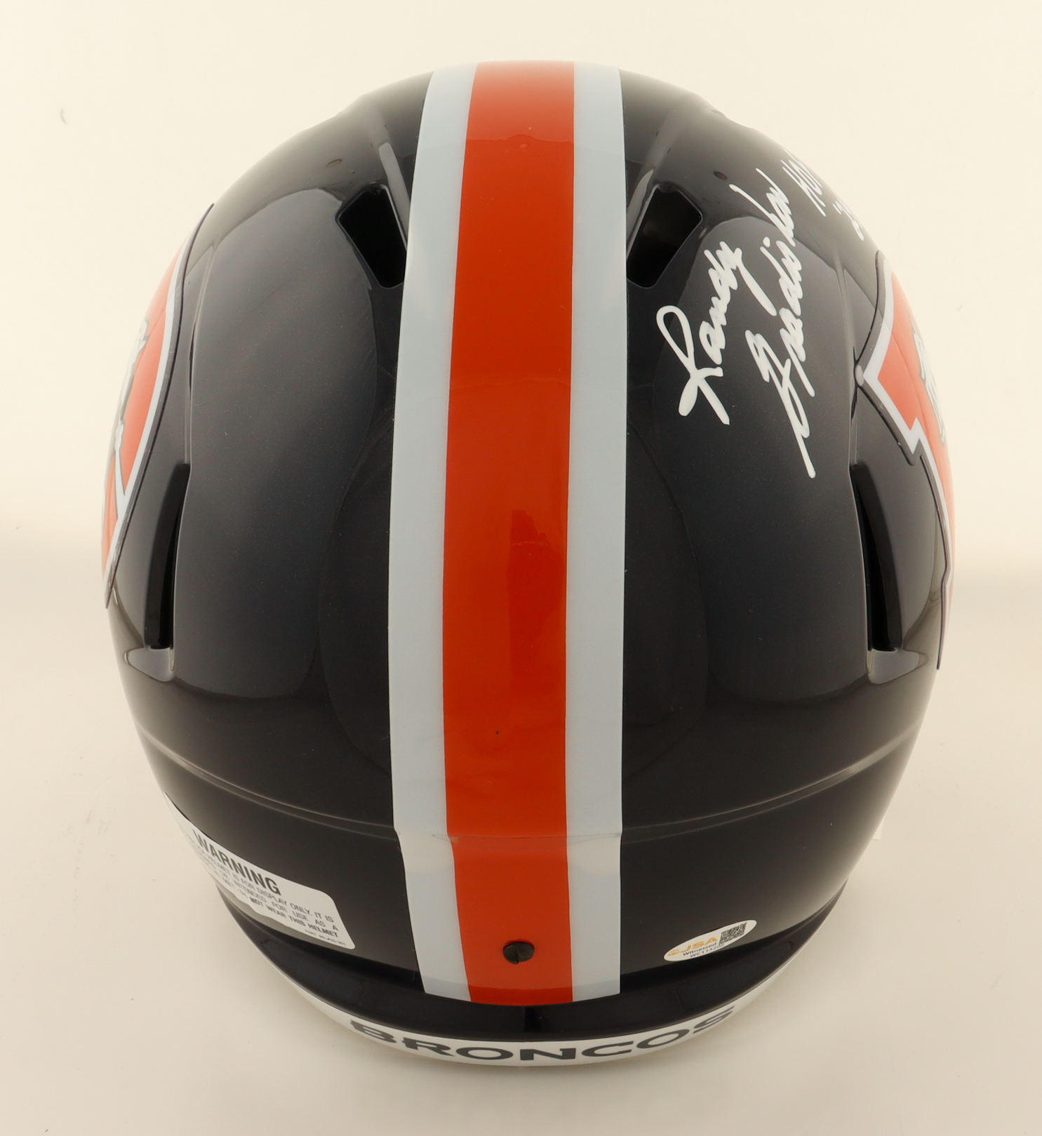 Steve Atwater & Randy Gradishar Signed Broncos Full-Size Throwback Alternate Speed Helmet Inscribed "HOF 24" (JSA) at PristineAuction.com Steve Atwater & Randy Gradishar Signed Broncos Full-Size Throwback Alternate Speed Helmet Inscribed "HOF 24" (JSA) at PristineAuction.com