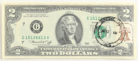 1976 U.S. $2 Federal Reserve Note, Chicago - April 13, 1976 First Day of Issue Stamp at PristineAuction.com