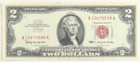 1963 United States $2 Two Dollar Legal Tender Note - Red Seal at PristineAuction.com