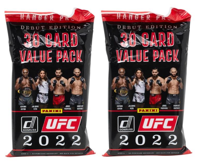 Lot of (2) 2022 Panini Donruss Debut Edition UFC Sealed MMA Card Hanger Packs at PristineAuction.com Lot of (2) 2022 Panini Donruss Debut Edition UFC Sealed MMA Card Hanger Packs at PristineAuction.com