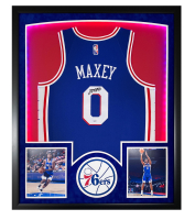 Tyrese Maxey Signed 76ers Custom Framed Jersey Display with LED Lights (Fanatics) at PristineAuction.com
