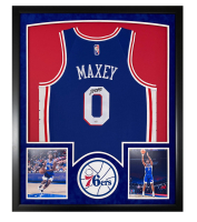 Tyrese Maxey Signed 76ers Custom Framed Jersey Display (Fanatics) at PristineAuction.com