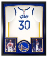 Stephen Curry Signed Warriors Custom Framed Jersey Display (Beckett) at PristineAuction.com