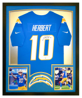 Justin Herbert Signed Chargers Custom Framed Jersey Display (Fanatics) at PristineAuction.com