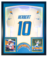 Justin Herbert Signed Chargers Custom Framed Jersey Display with LED Lights (Fanatics) at PristineAuction.com
