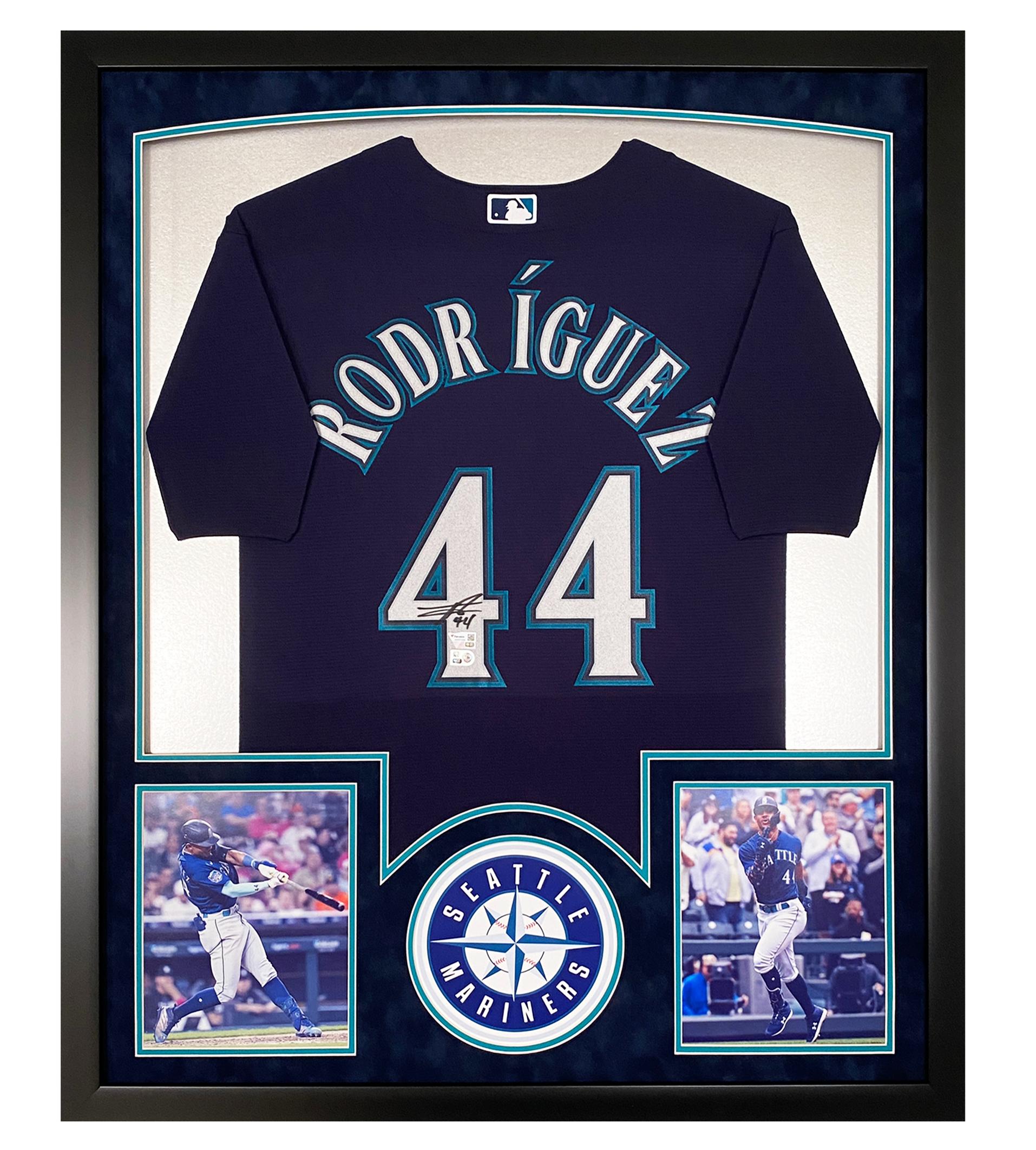Julio Rodriguez Signed Mariners Custom Framed Jersey Display (Fanatics) at PristineAuction.com Julio Rodriguez Signed Mariners Custom Framed Jersey Display (Fanatics) at PristineAuction.com