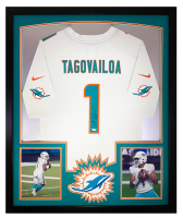 Tua Tagovailoa Signed Dolphins Custom Framed Jersey Display (Fanatics) at PristineAuction.com