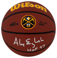 Alex English Signed Nuggets Logo Wilson Basketball Inscribed "HOF 97" (Schwartz) at PristineAuction.com