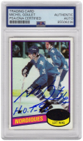 Michel Goulet Signed 1980 Topps Rookie Hockey Trading Card #67 Inscribed "HOF 98" (PSA) at PristineAuction.com