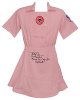 Bitty Schram Signed Rockford Peaches Baseball Uniform Inscribed "Evelyn, There's No Crying In Baseball" (Schwartz) at PristineAuction.com