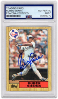Ruben Sierra Signed 1987 Topps #261 RC (PSA) at PristineAuction.com