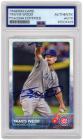 Travis Wood Signed Cubs 2015 Topps Baseball Card #252 (PSA) at PristineAuction.com