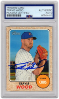 Travis Wood Signed 2017 Topps Heritage Baseball Card #395 (PSA) at PristineAuction.com