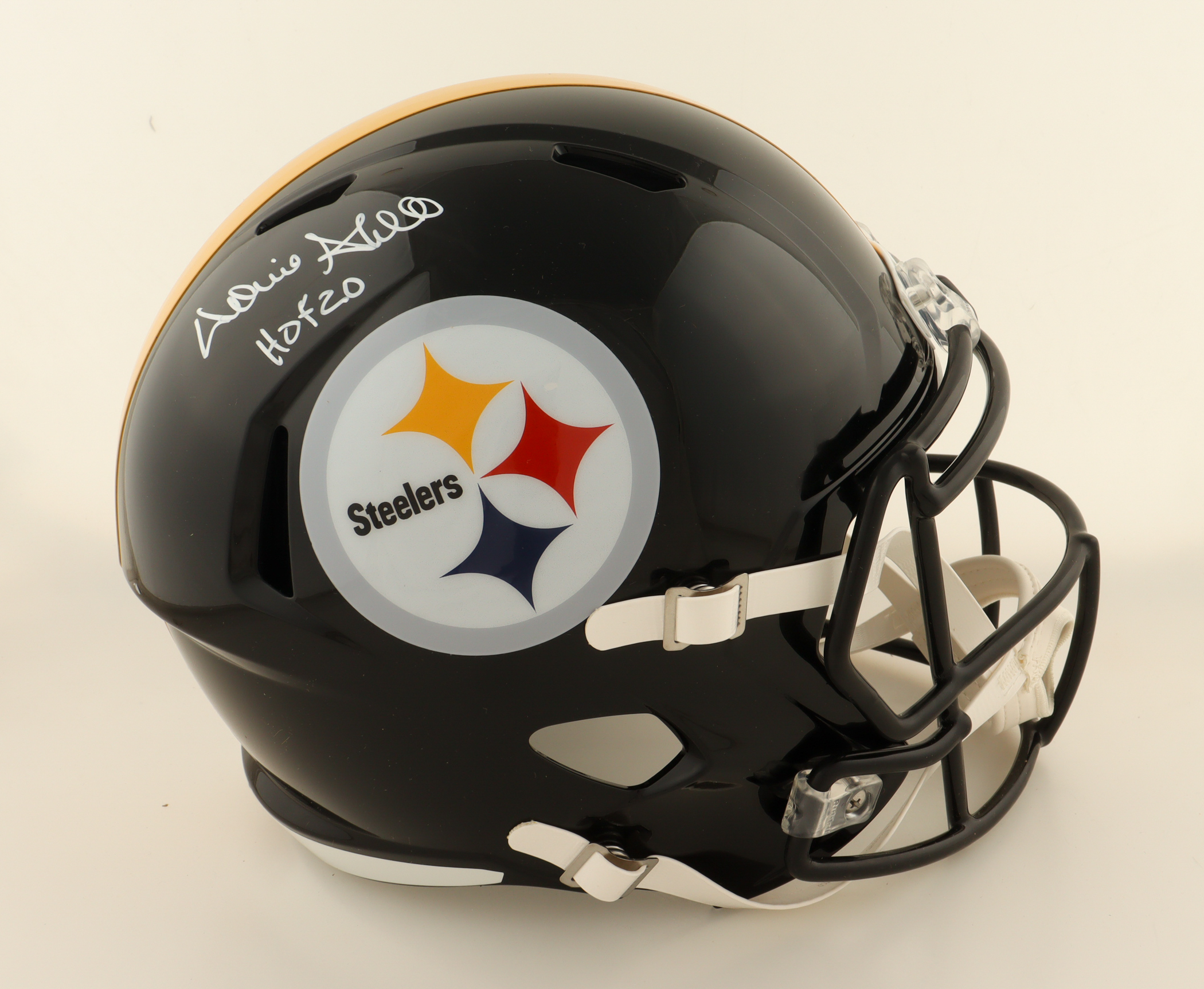Donnie Shell Signed Steelers Full-Size Speed Helmet Inscribed "HOF 20" (JSA) at PristineAuction.com Donnie Shell Signed Steelers Full-Size Speed Helmet Inscribed "HOF 20" (JSA) at PristineAuction.com