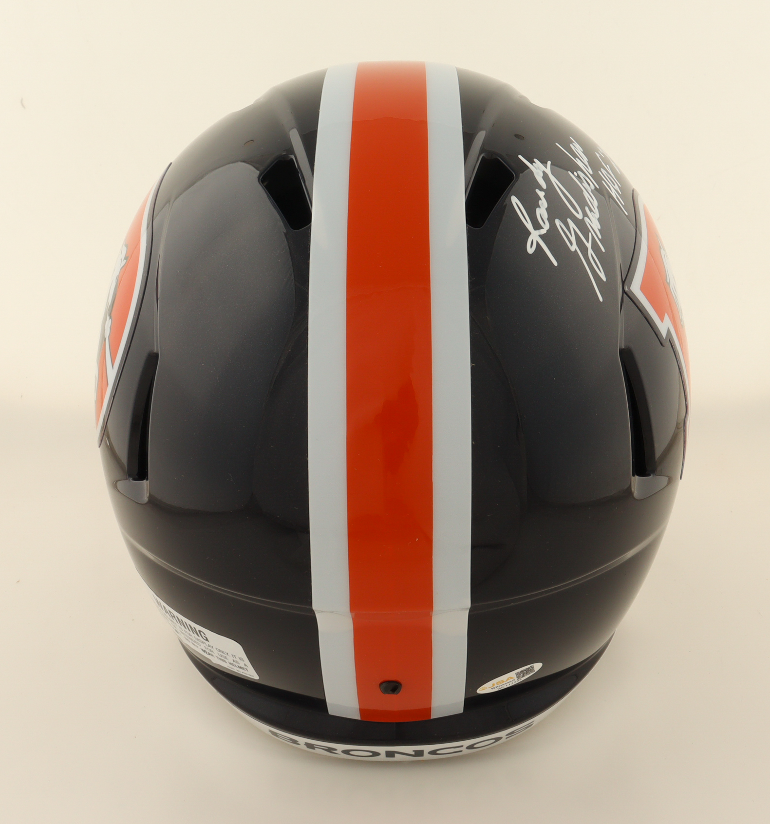 Randy Gradishar & Steve Atwater Signed Broncos Full-Size Throwback Alternate Speed Helmet Inscribed "HOF 24" (JSA) at PristineAuction.com Randy Gradishar & Steve Atwater Signed Broncos Full-Size Throwback Alternate Speed Helmet Inscribed "HOF 24" (JSA) at PristineAuction.com