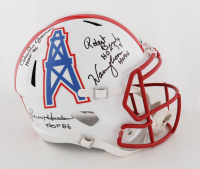 Oilers Full-Size Speed Helmet Signed By (4) With Ken Houston, Charlie Joiner, Robert Brazile & Warren Moon With Multiple HOF Inscriptions (JSA) at PristineAuction.com