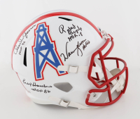 Oilers Full-Size Speed Helmet Signed By (4) With Ken Houston, Charlie Joiner, Robert Brazile & Warren Moon With Multiple HOF Inscriptions (JSA) at PristineAuction.com