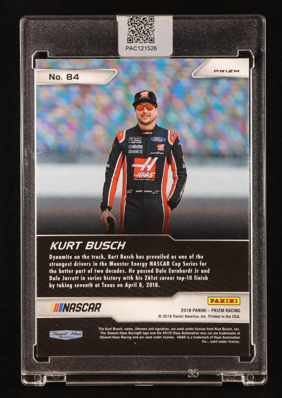 Kurt Busch Signed 2018 Panini Prizm Prizms Purple Flash #84 EXP (PA) at PristineAuction.com Kurt Busch Signed 2018 Panini Prizm Prizms Purple Flash #84 EXP (PA) at PristineAuction.com