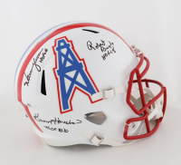Warren Moon, Ken Houston & Robert Brazile Signed Oilers Full-Size Speed Helmet with Multiple Career Stat Inscriptions (JSA) at PristineAuction.com