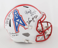 Oilers Full-Size Speed Helmet Signed by (4) with Warren Moon, Ken Houston, Charlie Joiner & Robert Brazile with Multiple Career Stat Inscriptions (JSA) at PristineAuction.com