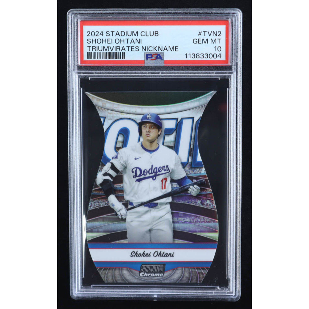 Shohei Ohtani 2024 Stadium Club Triumvirates Nickname #TVN2 (PSA 10) at PristineAuction.com