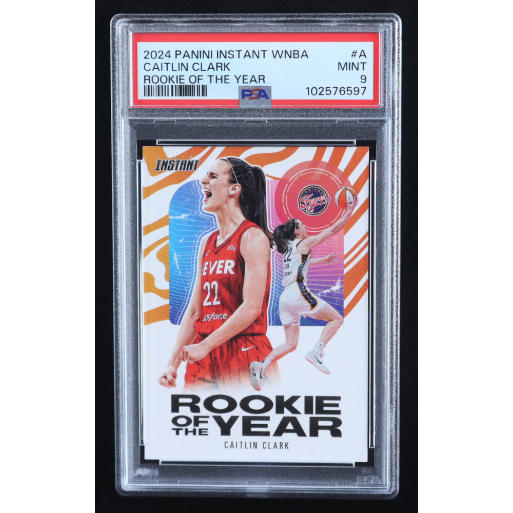 Caitlin Clark 2024 Panini Instant WNBA Caitlin Clark Rookie of the Year #CCROYA RC (PSA 9) at PristineAuction.com