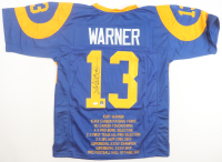 Kurt Warner Signed Career Highlight Stat Jersey (JSA & Warner) at PristineAuction.com