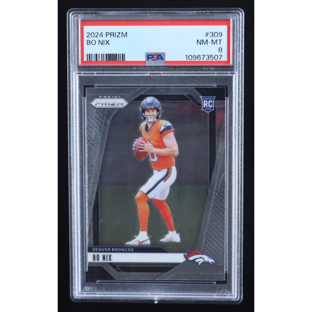 Bo Nix 2024 Panini Prizm #309 RC (PSA 8) at PristineAuction.com
