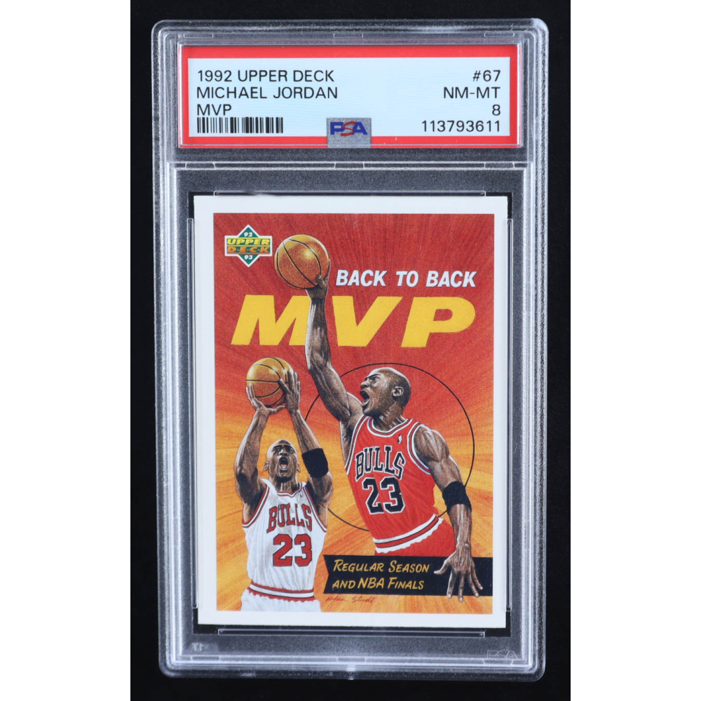 Michael Jordan 1992-93 Upper Deck #67 MVP (PSA 8) at PristineAuction.com