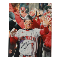 Spencer Steer Signed Reds 8x10 Photo (Playball Ink) at PristineAuction.com
