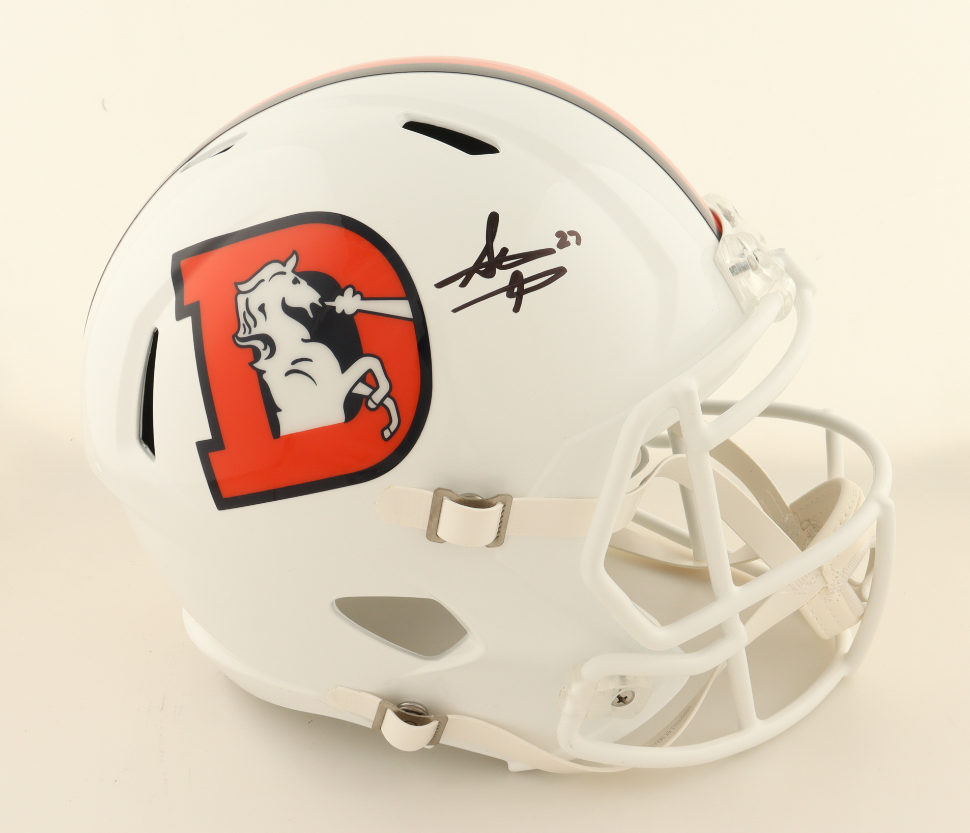 Steve Atwater Signed Broncos Full-Size Throwback Alternate Speed Helmet (JSA) at PristineAuction.com Steve Atwater Signed Broncos Full-Size Throwback Alternate Speed Helmet (JSA) at PristineAuction.com