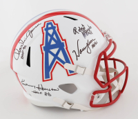 Oilers Full-Size Speed Helmet Signed By (4) With Ken Houston, Charlie Joiner, Robert Brazile & Warren Moon With Multiple HOF Inscriptions (JSA) at PristineAuction.com
