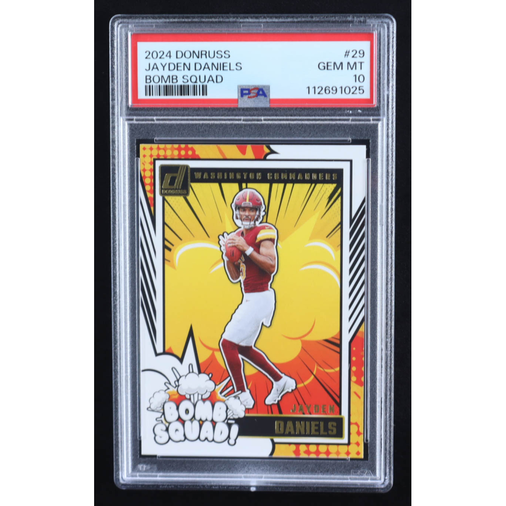 Jayden Daniels 2024 Donruss Bomb Squad #29 RC (PSA 10) at PristineAuction.com