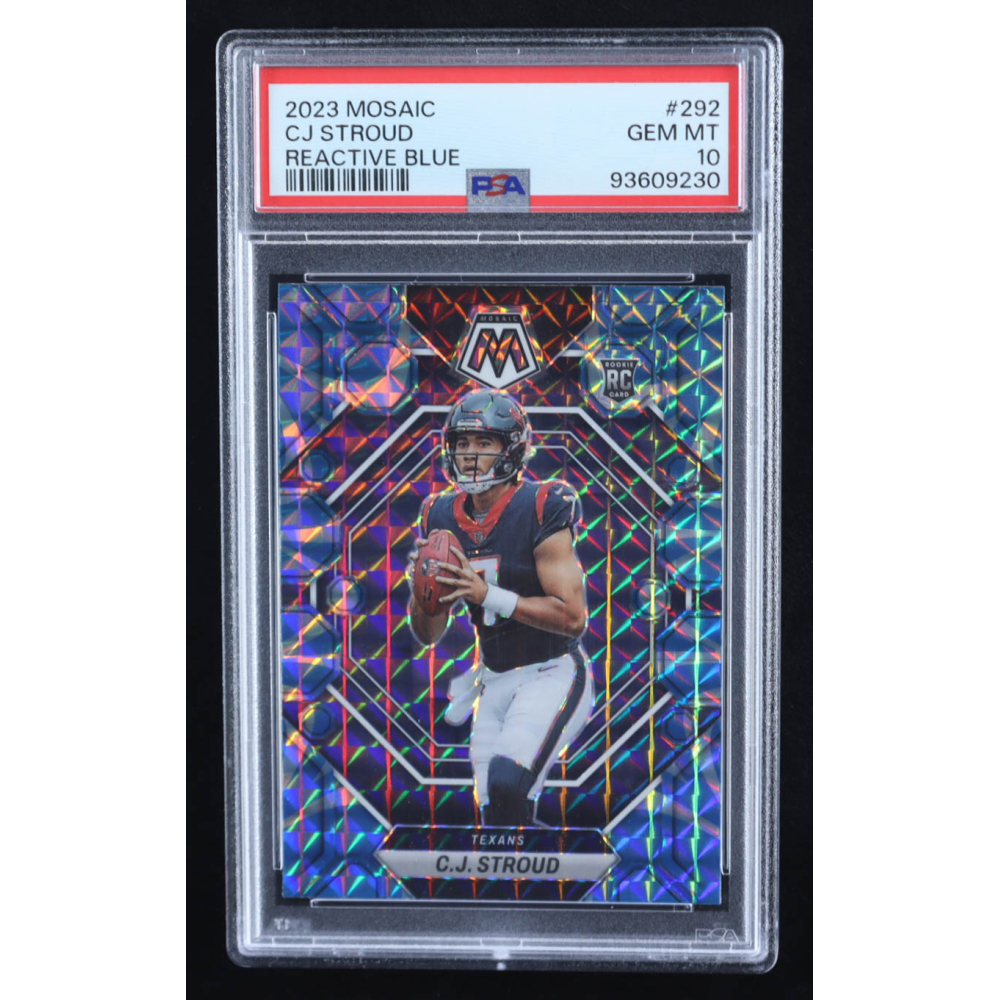 CJ Stroud 2023 Panini Mosaic Mosaic Reactive Blue #292 RC (PSA 10) at PristineAuction.com